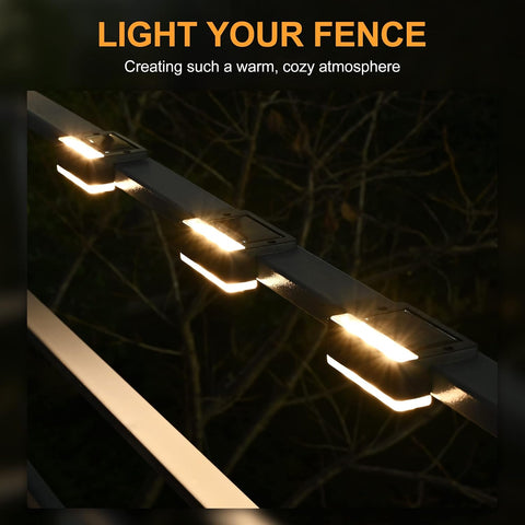 Solpex Solar Fence Lights Outdoor 12 Pack, Solar Step Lights Waterproof Led Solar Lights for Outdoor Stairs, Deck, Fence, Yard, Patio (Warm White,Black) [Energy Class A]