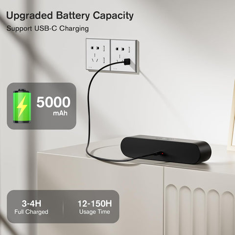 Black Wall Lights, Rechargeable Battery Operated Wall Sconces for Bedroom, LED Wireless USB Wall Lamps Indoor for Bedside, 5 Modes Stick on Magnetic Wall Light for Picture, 2 Pack