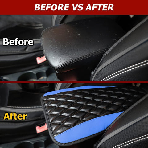 CGEAMDY Car Center Console Cushion Pad Leather Armrest Cover