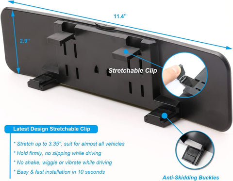 KITBEST Universal Clip-On Panoramic Rear View Mirror – Wide Angle