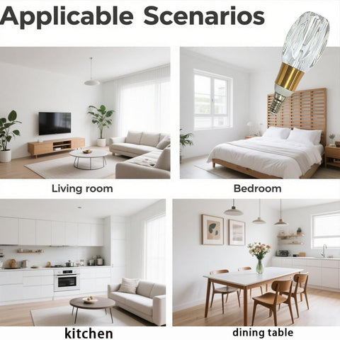 Acrylic Crystal LED Bulb 5W E14 6000K White Light