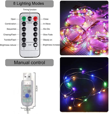 Unihoh Multicolor LED Curtain Fairy Lights 300 LEDs 3x3m USB Operated