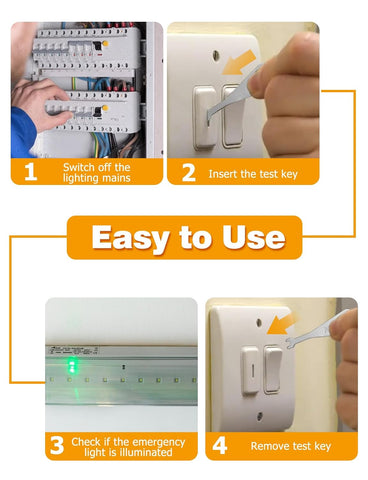 Emergency Light Test Key Set 11 Pack – Universal Mellbree Fish Key Set for Emergency Lighting Testing Systems – Heavy Duty Alloy Steel Braided Key Ring for Hospitals, Offices & Industrial Safety Compliance Tools