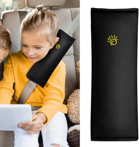 Car Seat Belt Pad Pillow for Kids and Adults – Black