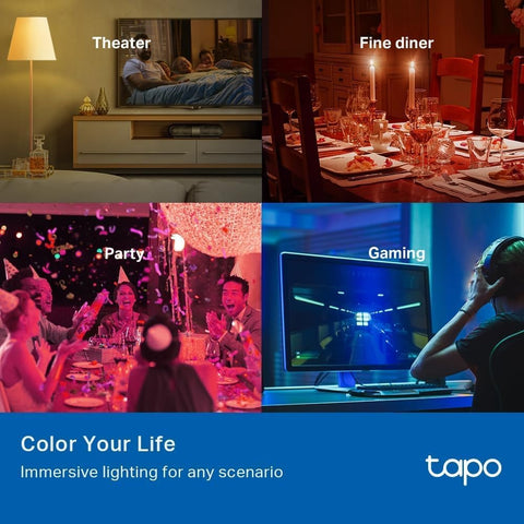 Tapo L530E 2-Pack E27 Smart LED Bulb, Colour Changing, Dimmable