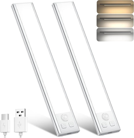 Under Cabinet Kitchen Lights Rechargeable 64 LED 20.5cm 3 Colour Temperature 2 Pack – Bring the Right Light to Every Corner