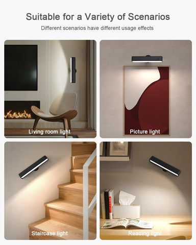 Stick on LED Rechargeable Black Wall Lights Indoor with 6000mAh Battery Operated, Wireless Wall Sconces with 3 Color Modes 360° Rotate Dimmable, Battery Wall Lamp with Touch & Remote for Bedroom Living Room