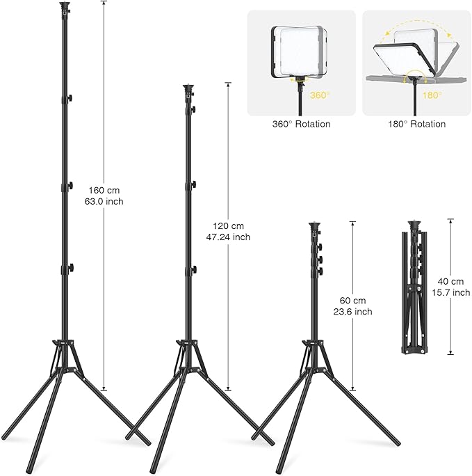 Pack of 2 LED Square Light with 36″ Tripod Stand In UK - Shop Now!