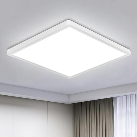 28W Dimmable LED Square Ceiling Light – Slim Bathroom Ceiling Lights  for Bedroom, Kitchen & Living Room