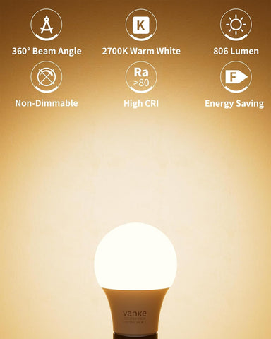Vanke B22 LED Bulb 9W Warm White 2700K Pack of 6