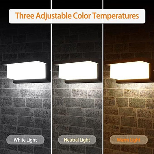 Outdoor Wall Lights Front Door Lights, 6500K 18W IP44 Waterproof LED Black Wall Lights Indoor,Aluminium Outside Lights Wall Lamp,Wall Lighting Fixtures Wall Lights for Living Room,Bedrooms