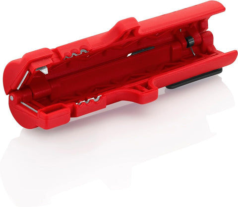 Knipex 16 64 125 SB Cable Stripping Tool For Flat & Round Cables 125Mm Professional Wire Stripper Red Ergonomic Handle