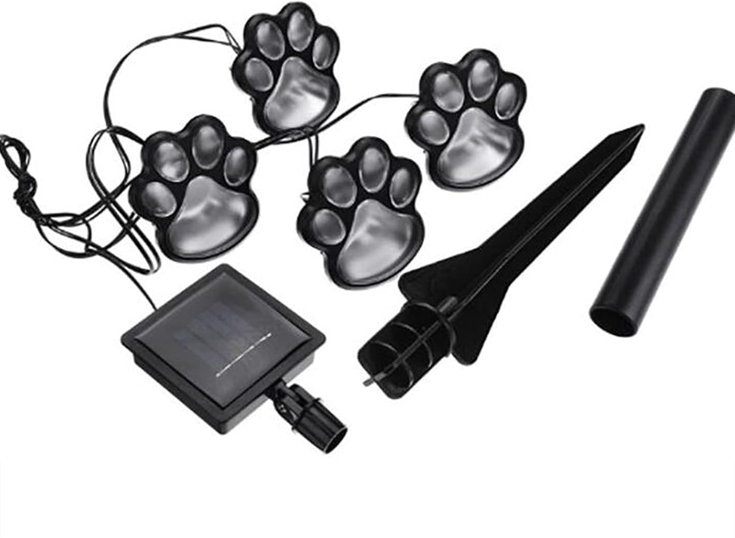 LED Solar Light Outdoor Street 4pcs Cat Dog Bear Animal Paw Print Garden Path Decoration Lighting Foot Printcute Ground Lamp