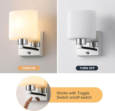 Modern Chrome Wall Light with Toggle Switch E14