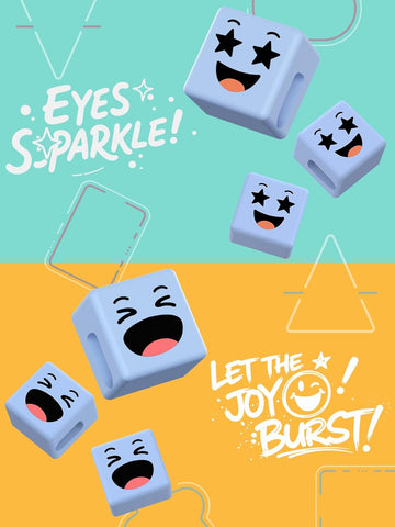 Black Thumbs Up Phone Stand with Dual Mood Cubes Blue /Brown – Desk Holder Gift Set