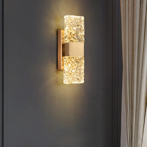 Water Ripple Crystal LED Gold Wall Light