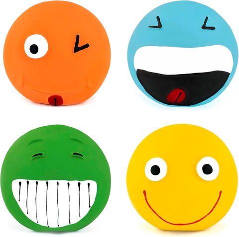 Small Latex Squeaky Dog Balls Set 4 Pack