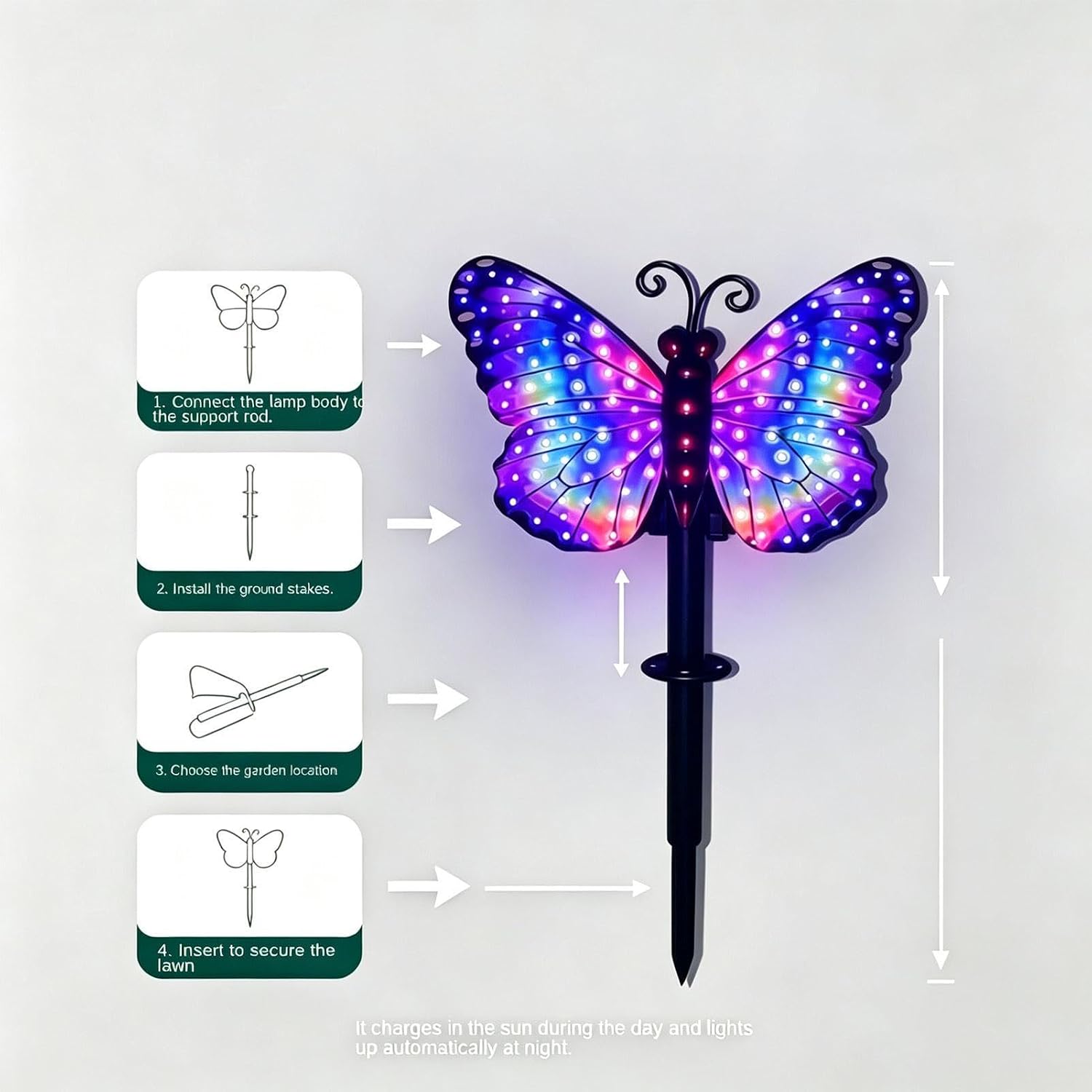 Solar Stake Lights Butterfly LED Pathway Lighting Decor