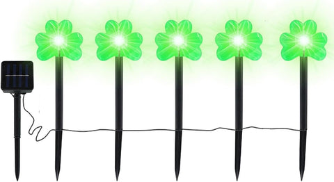 St Day Outdoor Lights Shamrocks Stake LED Solar Lights