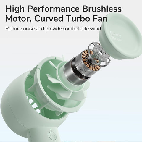 JISULIFE Mini Portable Handheld Fan – 5 Speeds, USB Rechargeable