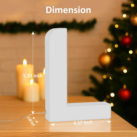 LED Light Up Letter L – USB Colour Changing Night Light