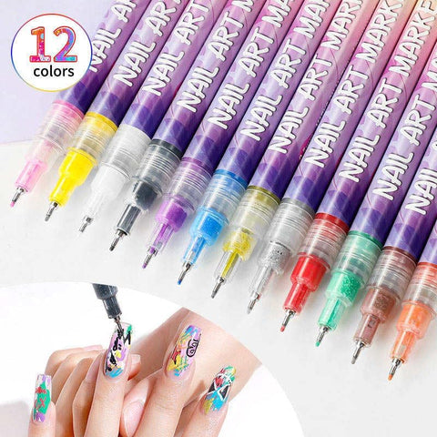 LUKA HERO 12 Colors Nail Art Pens Set – DIY Gel Nail Markers