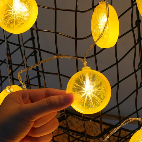 Lemon Fairy Lights, 3m 20 LED Fruits Lemon String Lights, USB Powered, Outdoor Indoor String Fairy Light for Bedroom, Party, Wedding, Garden, Camping, Christmas Decoration