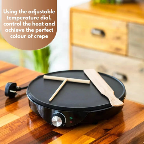 Marco Paul 12" Non-Stick Electric Crepe & Pancake Maker 1000W – Adjustable Temperature
