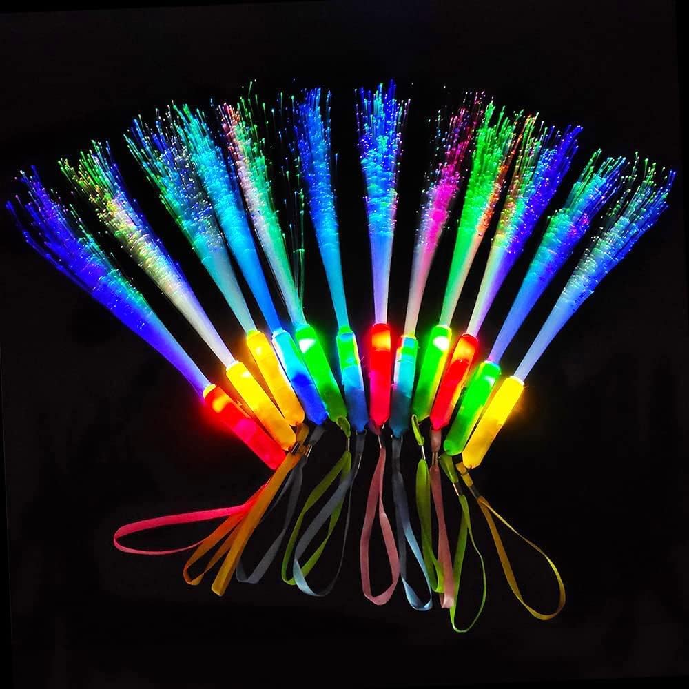 Light up Wand, Glow Sticks Party Favors, 3 Modes Colorful Flashing Fibre Optic Lights Sensory Wand LED Light Up Glow in The Dark Wands Sticks for Party Supplies