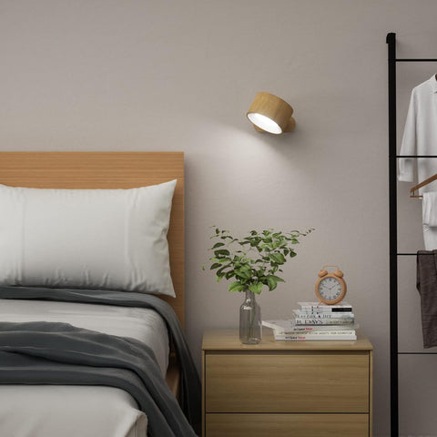 LED Wall lamp with Rechargeable Battery Operated, Touch Control 3 Brightness Levels 3 Color Modes Wall Sconces 360° Free Rotation Mordern Dimmable