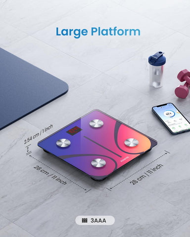 RENPHO Body Fat Scale Bluetooth - Digital Smart BMI Scale & Body Composition Monitor with App, Bathroom Weight Scale, Red