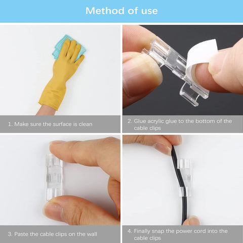 Aroidful 80pcs Cable Clips,Cable Tidy Clips,Strong Self Adhesive,Comes with Acrylic Glue Wire Clamp,Cable Clips Outdoor for Wire Rod Strip Plug Cords/Air Conditioning Cables/Power Cords
