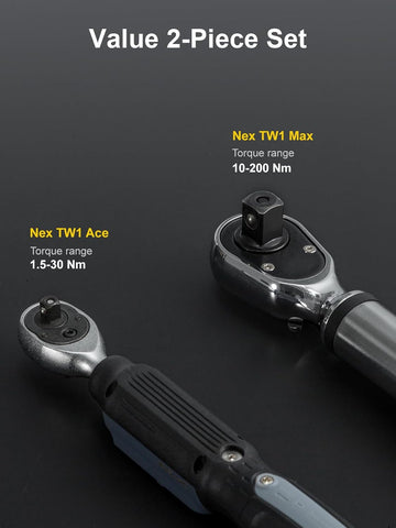 Digital Torque Wrench Set 1/4" & 1/2" Adjustable with LED