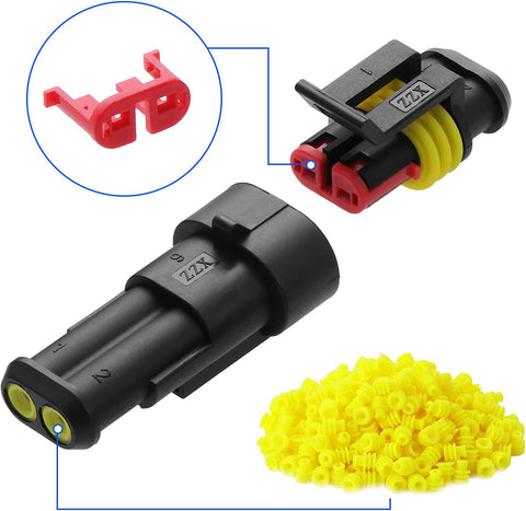 Faankiton 1004PCS Waterproof Car Electrical Connector, 1/2/3/4/5/6 Pin Way Waterproof Electrical Connector Kit, Electrical Automotive Wire Connectors Plug, Terminals Plug for Motorcycle Scooter Truck