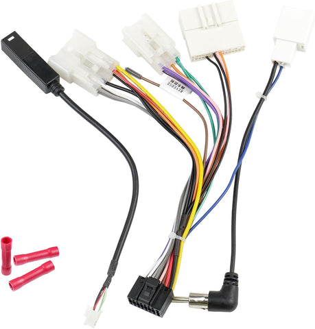 Jayubien 16Pin Android Radio Wire Harness Kit Replacement for 2012-Above Toyota Camry RAV4 Corolla Yaris Stereo Wiring Adapter with 28Pin SWC Connector Antenna USB Cord Non JBL