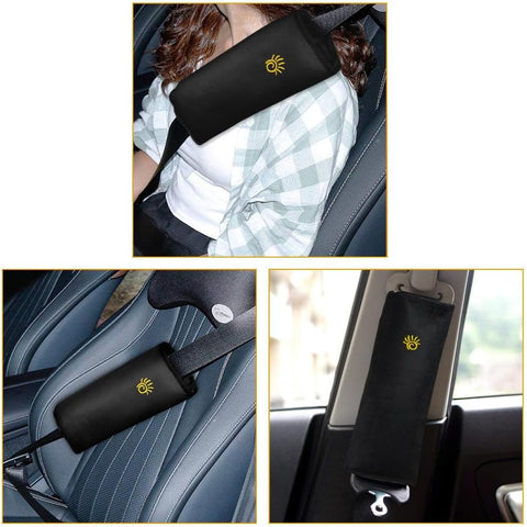 Car Seat Belt Pad Pillow for Kids and Adults – Black