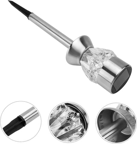 Solar Ground Insert Lamps - 4pcs Diamond Design Garden Lighting for Outdoor Pathway, Lawn, Yard