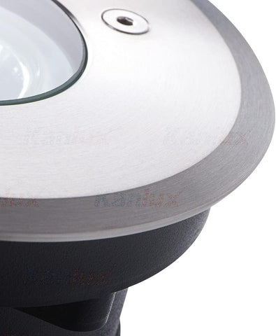 Mains IP67 GU10 LED Round Landscape Well Driveway Walkway Garden Deck Buried Patio Pathway Recessed In Ground Uplighter Decorative Outdoor Light (1x Light, Add 5W Warm White)