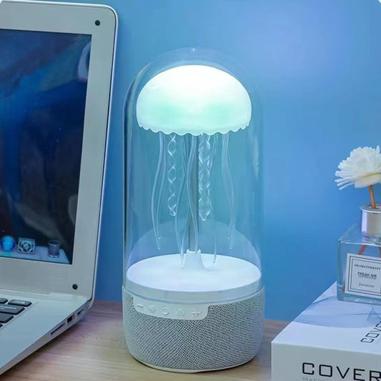 Jellyfish Lamp Speaker, Jelly Fish Light Lamp with Bluetooth Speaker Night Light LED Seven Color Relaxing Atmosphere Mood, Gifts for Men Women Birthday Christmas Thanksgiving Halloween