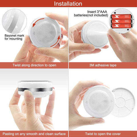 Night Lights 6 Pack Under Cabinet LED Lights with Remote Battery Powered