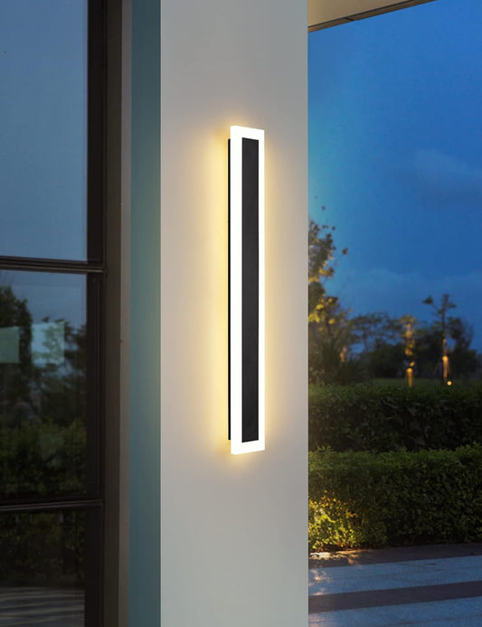 Outdoor Wall Lights, 12W-60CM LED Wall Light， Rectangular Modern Wall Sconces, White Acrylic Proch Lighting，for Garden,Courtyard, Balcony(3000K)