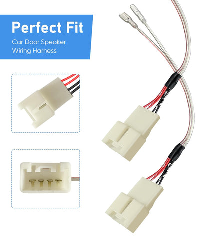 Bangjia Car Door Speaker Wiring Harness 4PCS for Ford Mazda Lincoln