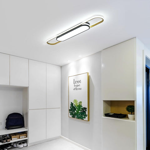 Modern Ceiling Light 110cm LED Linear Ceiling Lamp 48W Dimmable Ceiling Light with Remote Control for Kitchen Dining Room Cloakroom Hallway