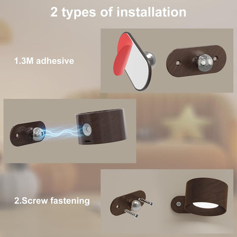 Battery Operated Wall Lights Wall Lamp with Remote Control Dimmable with Rechargeable Batteryfor Living Room Dark Brown Color 1 Pcs