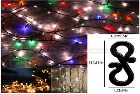 50 Pack Christmas S Mini Gutter Hooks – Black Weatherproof Plastic Clips for Outdoor String Lights & Rope Lights – Make Festive Decorating Easier, One Light at a Time