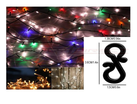 50 Pack Christmas S Mini Gutter Hooks – Black Weatherproof Plastic Clips for Outdoor String Lights & Rope Lights – Make Festive Decorating Easier, One Light at a Time