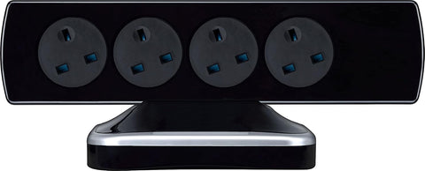 Masterplug Eight Socket Surge Protected Power Centre Extension Lead, 2 Metre, Black