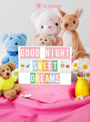 Pink A4 LED Lightbox with 312 Letters & Emoji, USB Powered