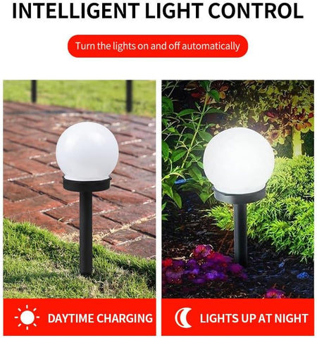 3 Packs of LED Solar Ball Lights, Outdoor Courtyard Decorative Floor Lights, Wireless Dusk to Dawn Waterproof Garden Road Landscape lamp.