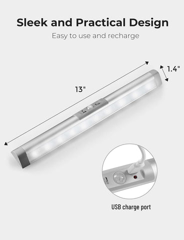Joyzy Wardrobe Light with Motion Sensor – Rechargeable LED Cupboard & Closet Light for Wardrobes, Cabinets & Stairs - Put the Light Where Your Dark Corners Need It
